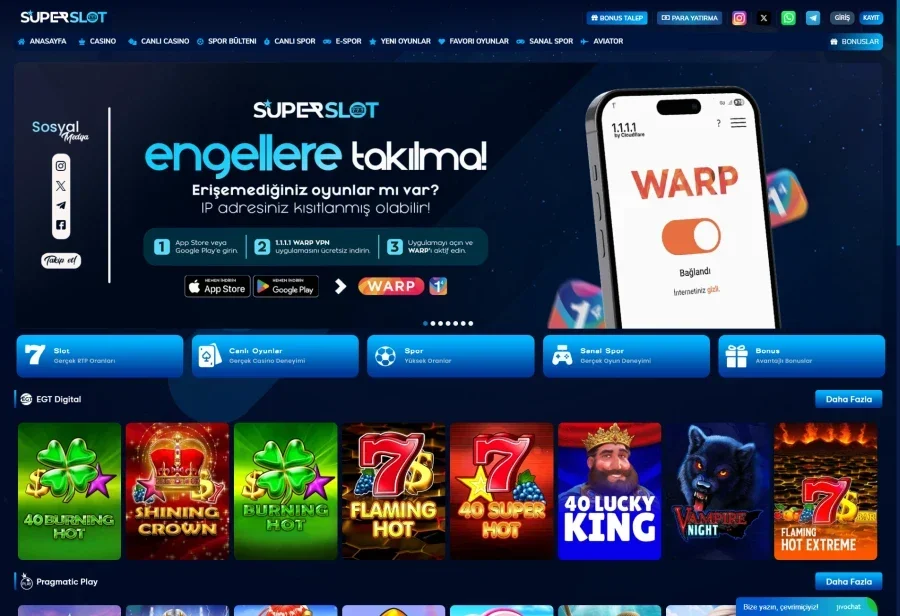 SuperSlot ekran görüntüsü